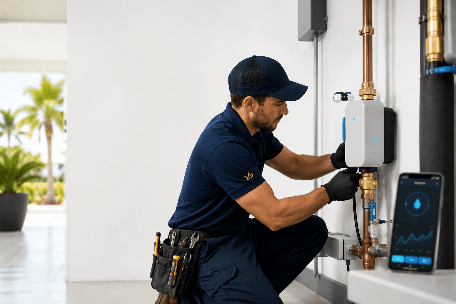 Smart Water Shutoff Installation plumbing service in South Florida - Royal Elite Plumbing